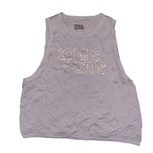 Women’s small gray love and sports muscle tee